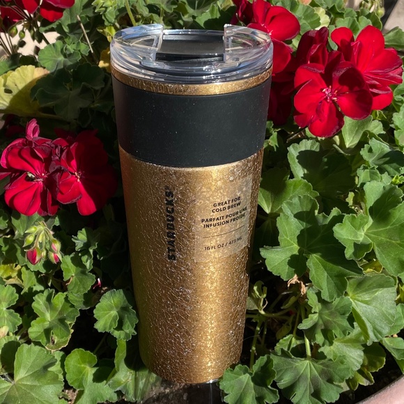 Starbucks Accessories - Starbucks ✨LIMITED EDITION✨ Black Glitter Gold Stainless Steel Tumbler